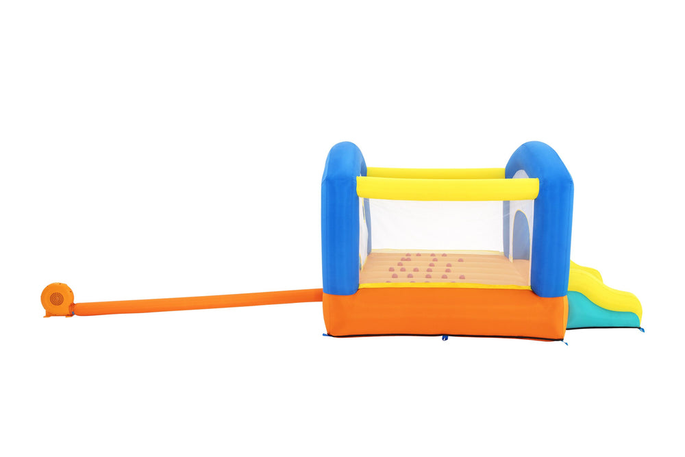 Bestway 2.89M X 2.13M X 1.73M Leap & Play Mega Bouncer (1 bouncer, 1 blower (stakes included), 1 repair kit (multiple assorted patches), 1 storage bag, 9 bouncer stakes, 25 play balls) Age 3+