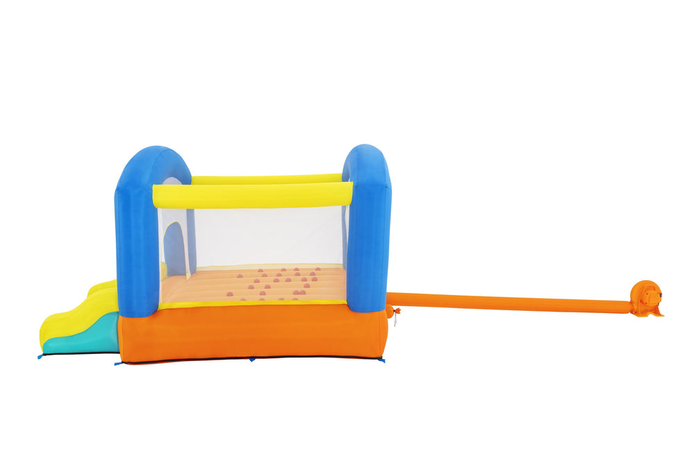 Bestway 2.89M X 2.13M X 1.73M Leap & Play Mega Bouncer (1 bouncer, 1 blower (stakes included), 1 repair kit (multiple assorted patches), 1 storage bag, 9 bouncer stakes, 25 play balls) Age 3+