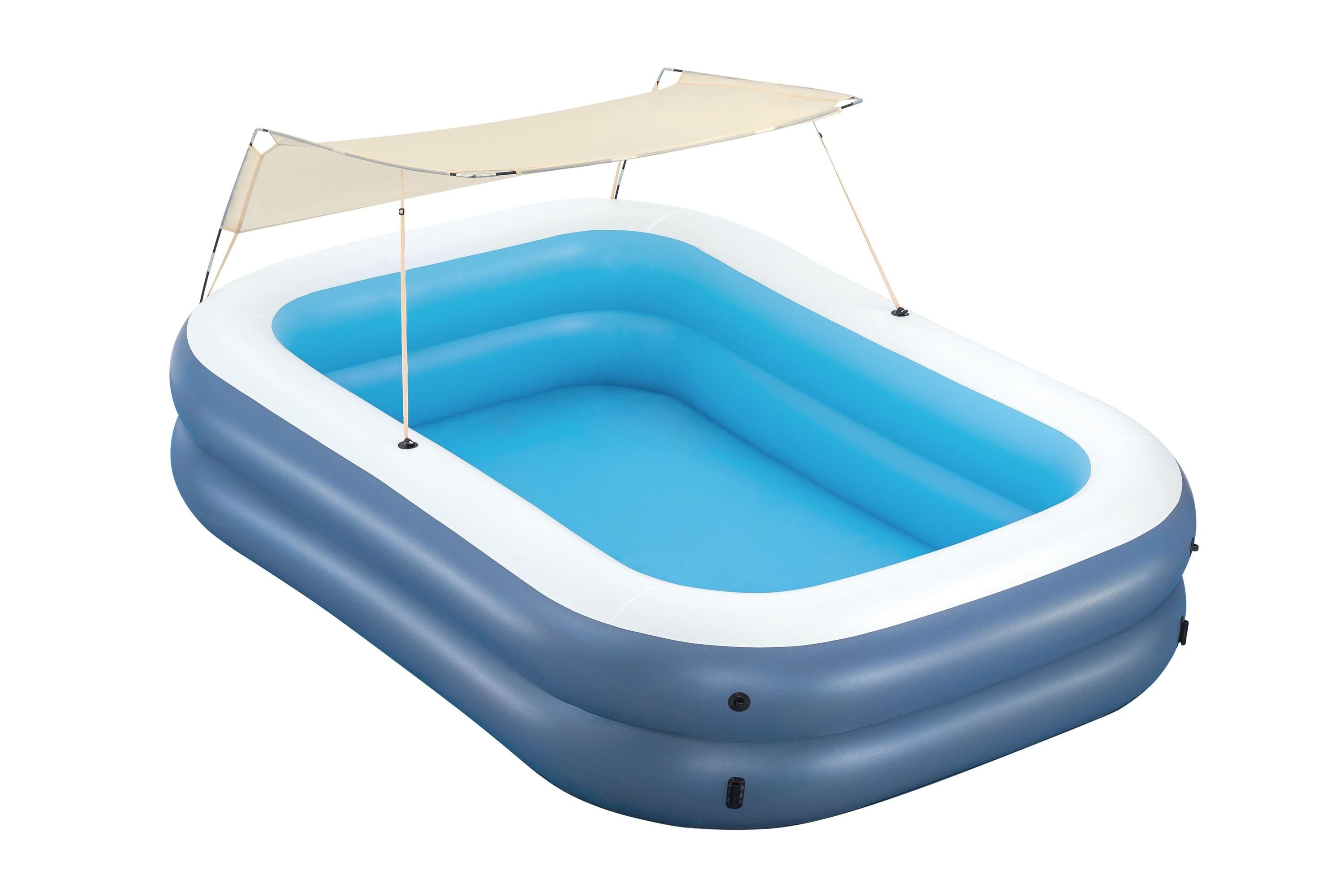 Bestway 2.54M X 1.78M X 1.40CM Summer Bliss Shaded Family Pool (1 pool,1 sunshade,repair patch) Age 6+