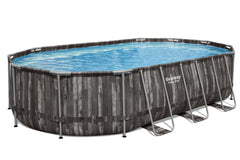 Bestway Oval Frame Pool Set 6.10m x 3.66m x 1.22m Includes Pool + Filter Pump(220-240V) + Ladder + Cover + ChemConnect Dispenser + Compatible with Cartridge 58012(III)220-240V
