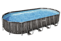 Bestway Oval Frame Pool Set 7.32m x 3.66m x 1.22m Includes Pool + Filter Pump(220-240V) + Ladder + Cover + ChemConnect Dispenser + Compatible with Cartridge 58095(IV)220-240V