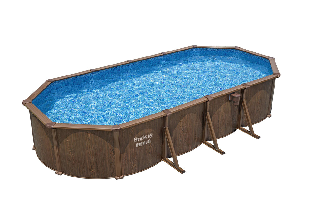 Bestway Oval Frame Pool Set 7.32m x 3.66m x 1.32m Includes Pool + Sand Filter Pump(220-240V) + Skimmer + Safety Ladder + Cover + Ground Cloth + ChemConnect Dispenser + Delivered on Pallet