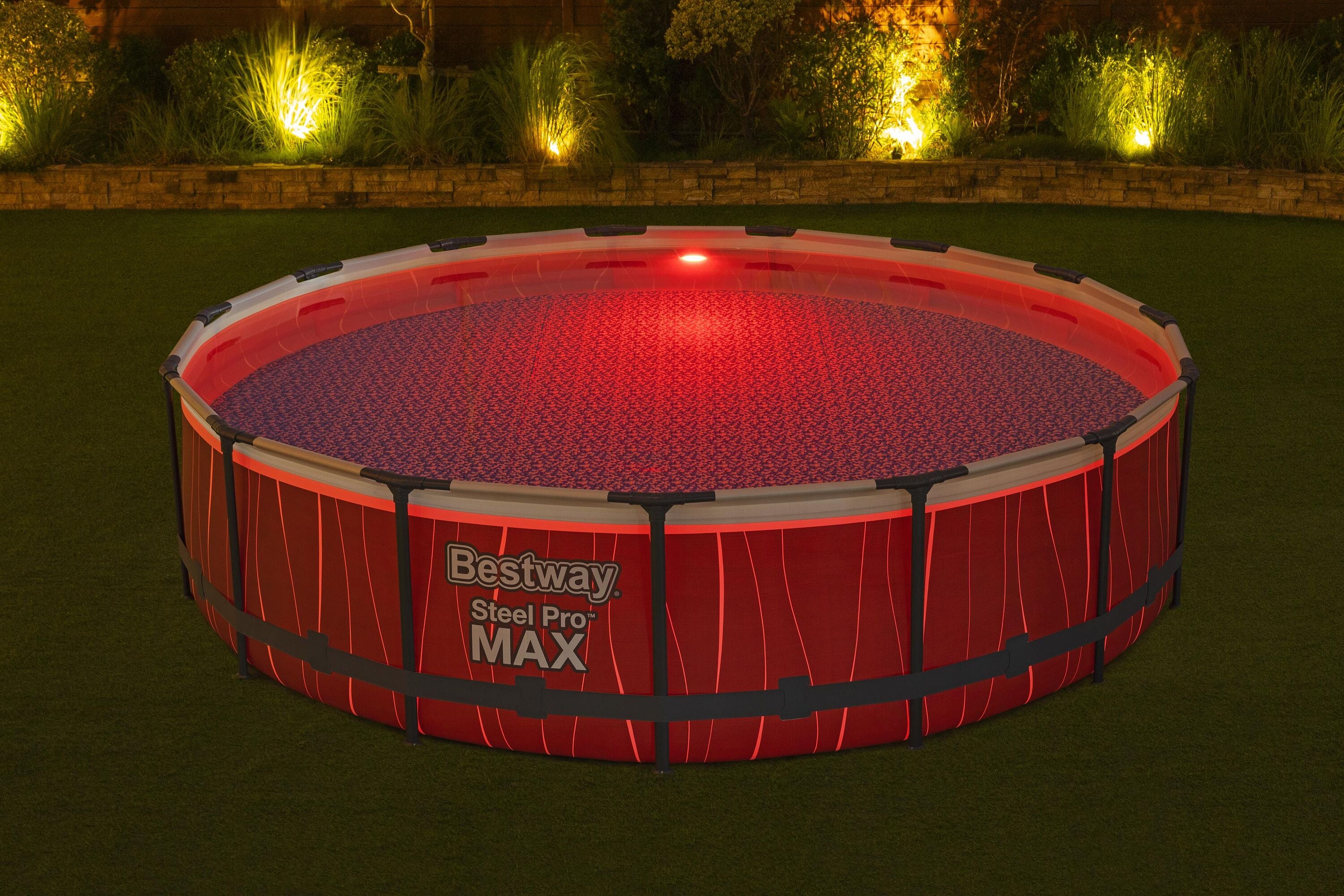 Bestway Frame Pool Set 4.57m x 1.07m Includes Pool + Filter Pump(220-240V) + Ladder + Cover + LED light + Compatible with Cartridge 58094(II)220-240V