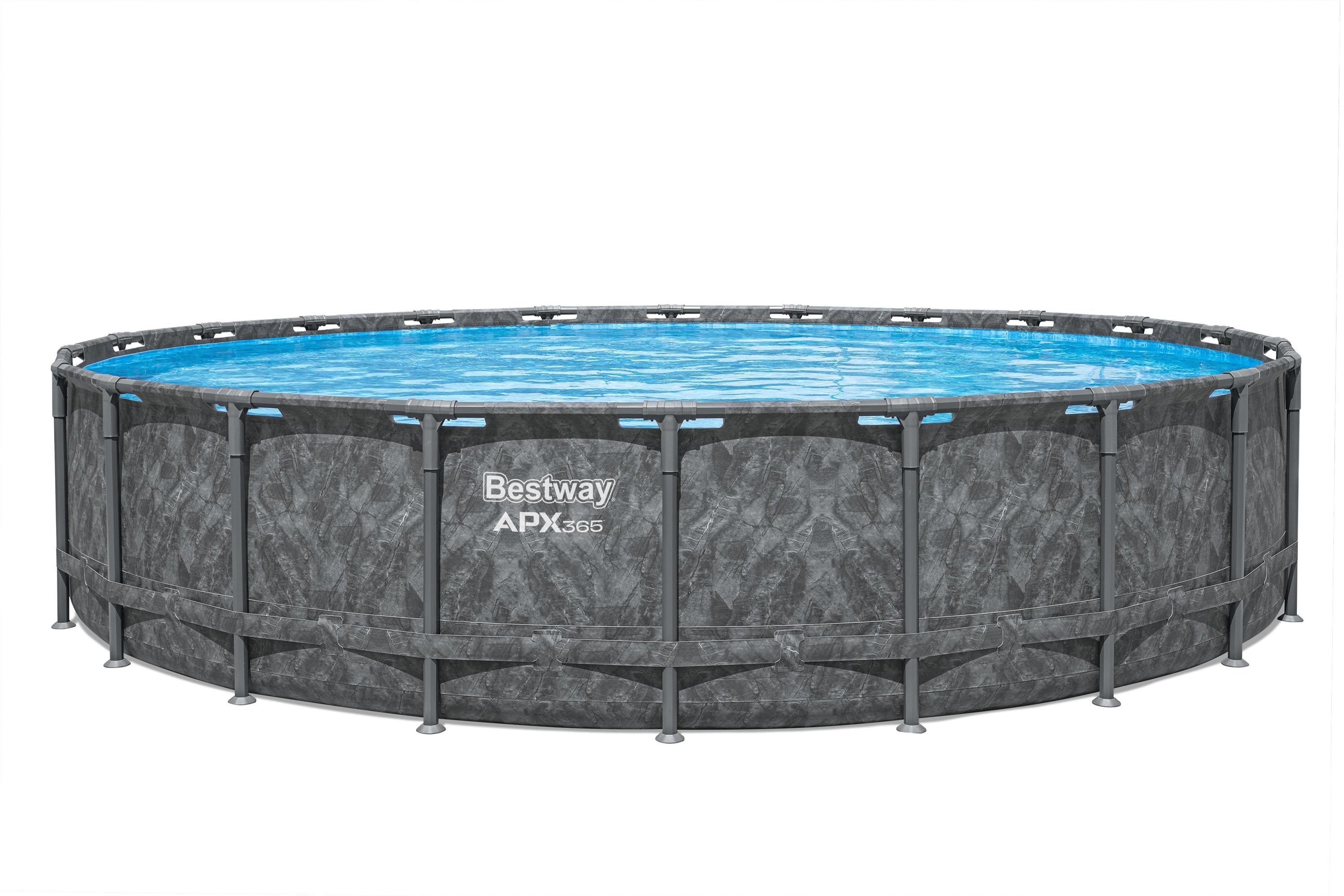 Bestway Round Frame Pool Set 6.71m x 1.32m Includes Pool + Sand Filter Pump(220-240V) + Ladder + Cover + Polysphere