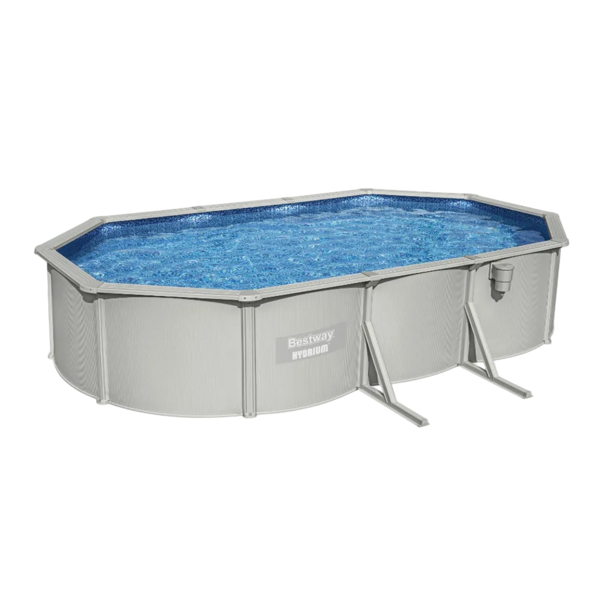 Bestway Oval Frame Pool Set 6.10m x 3.60m x 1.20m Includes Pool + Sand Filter Pump(220-240V) + Skimmer + Safety Ladder + Cover + Ground Cloth + ChemConnect Dispenser + Delivered on Pallet