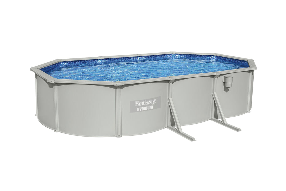Bestway Oval Frame Pool Set 6.10m x 3.60m x 1.20m Includes Pool + Sand Filter Pump(220-240V) + Skimmer + Safety Ladder + Cover + Ground Cloth + ChemConnect Dispenser + Delivered on Pallet