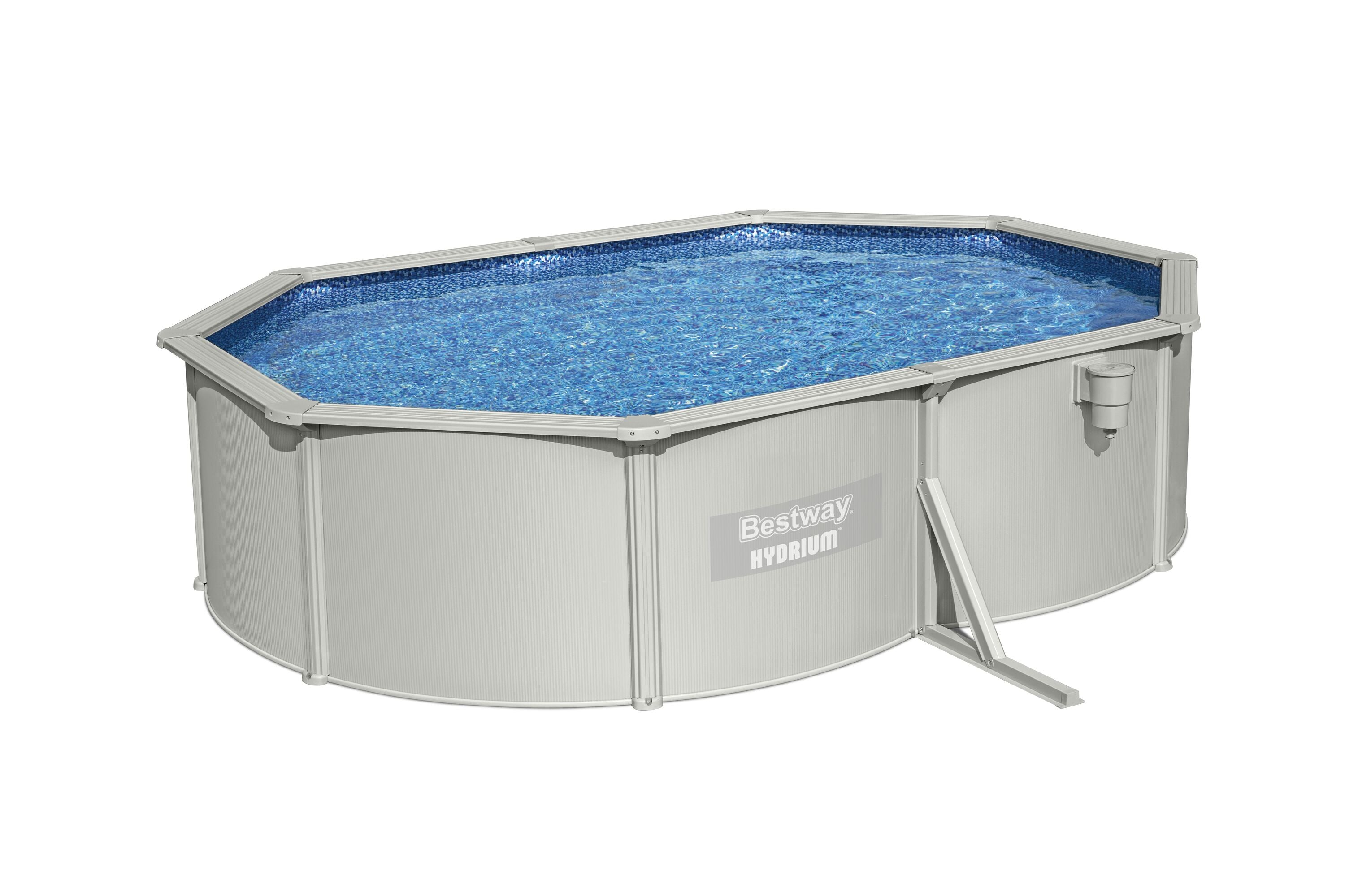 Bestway Oval Frame Pool Set 5.00m x 3.66m x 1.22m Includes Pool + Sand Filter Pump(220-240V) + Skimmer + Safety Ladder + Cover + Ground Cloth + ChemConnect Dispenser + Delivered on Pallet