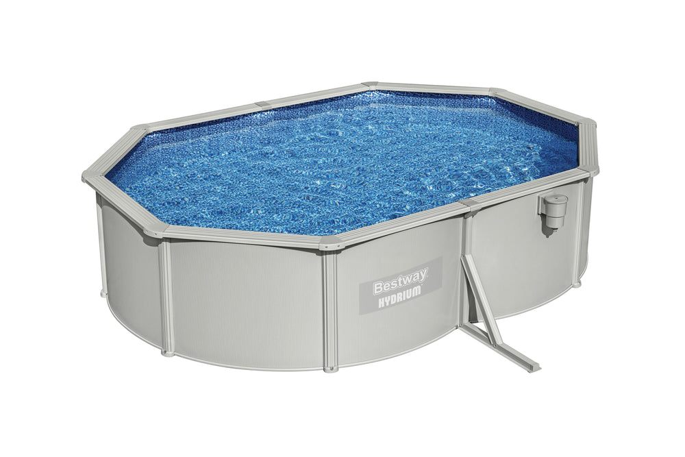 Bestway Oval Frame Pool Set 5.00m x 3.66m x 1.22m Includes Pool + Sand Filter Pump(220-240V) + Skimmer + Safety Ladder + Cover + Ground Cloth + ChemConnect Dispenser + Delivered on Pallet