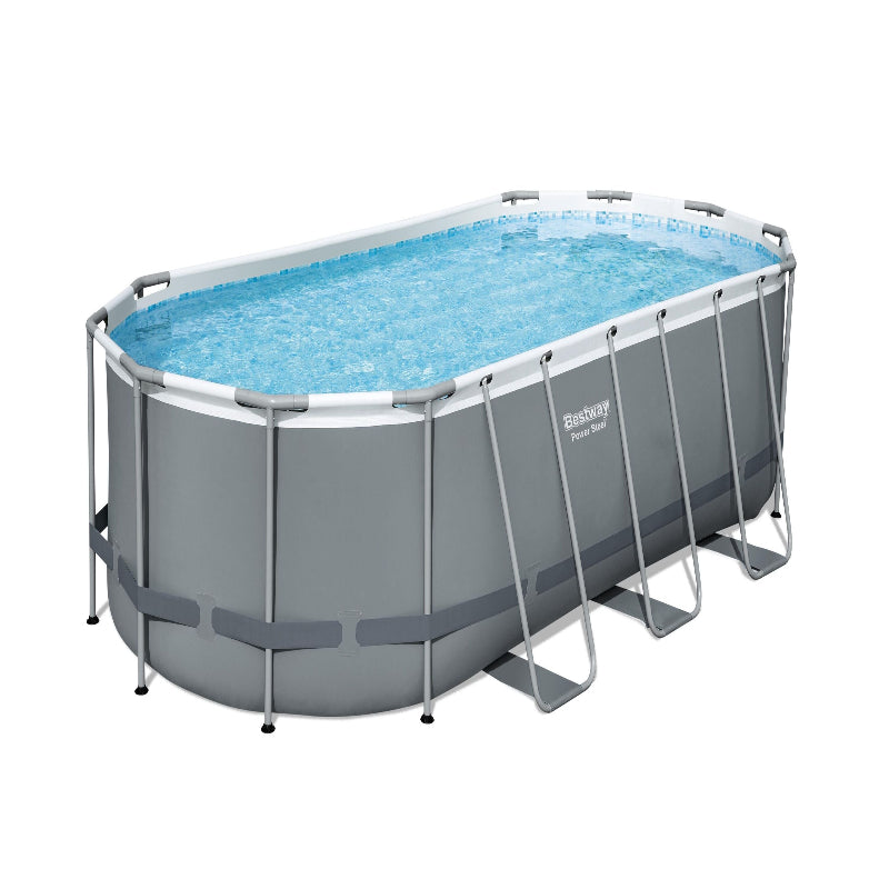Bestway 5.49M X 2.74M X 1.22M Oval Pool Set (One Pool, Filter Pump(220-240V), Ladder,Cover, ChemConnect Dispenser, Compatible with Cartridge 58012(Iii))220-240V)