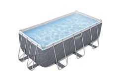 Bestway Rectangular Frame Pool Set 4.12m x 2.01m x 1.22m Includes Pool + Filter Pump(220-240V) + Ladder + ChemConnect Dispenser + Compatible with Cartridge 58094(Ⅱ)220-240V