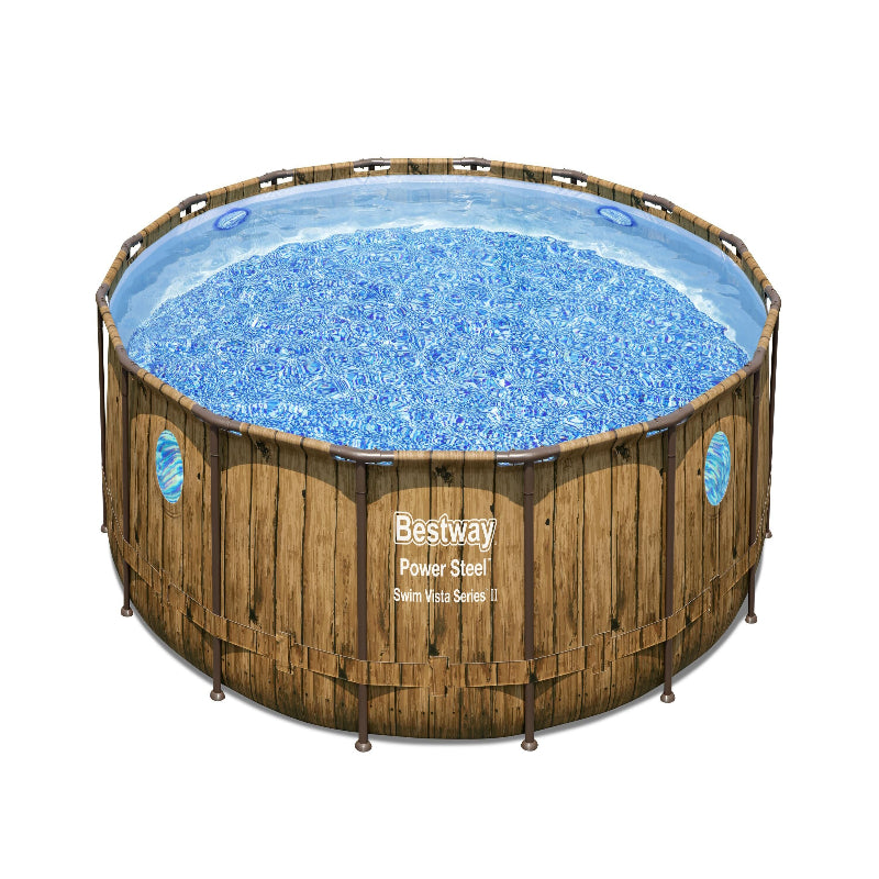 Bestway Frame Pool Set 4.88m x 1.22m Includes Pool + Filter Pump(220-240V) + Ladder + Cover + ChemConnect Dispenser + Compatible with Cartridge 58012(III)220-240V