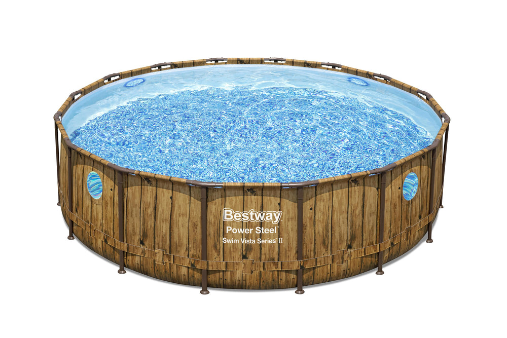 Bestway Frame Pool Set 4.88m x 1.22m Includes Pool + Filter Pump(220-240V) + Ladder + Cover + ChemConnect Dispenser + Compatible with Cartridge 58012(III)220-240V