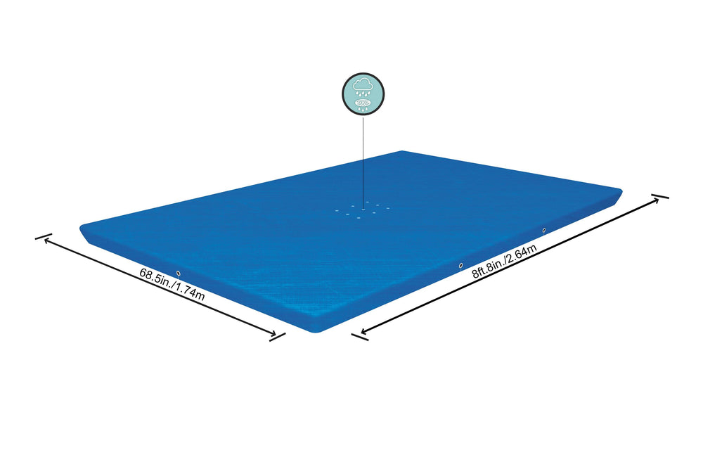 Bestway 2.59M X 1.70M Pool Cover (Contents:one pool cover, Fits 2.59m x 1.70m x 61cm (8'6" x 67" x 24") Steel Pro Pools)