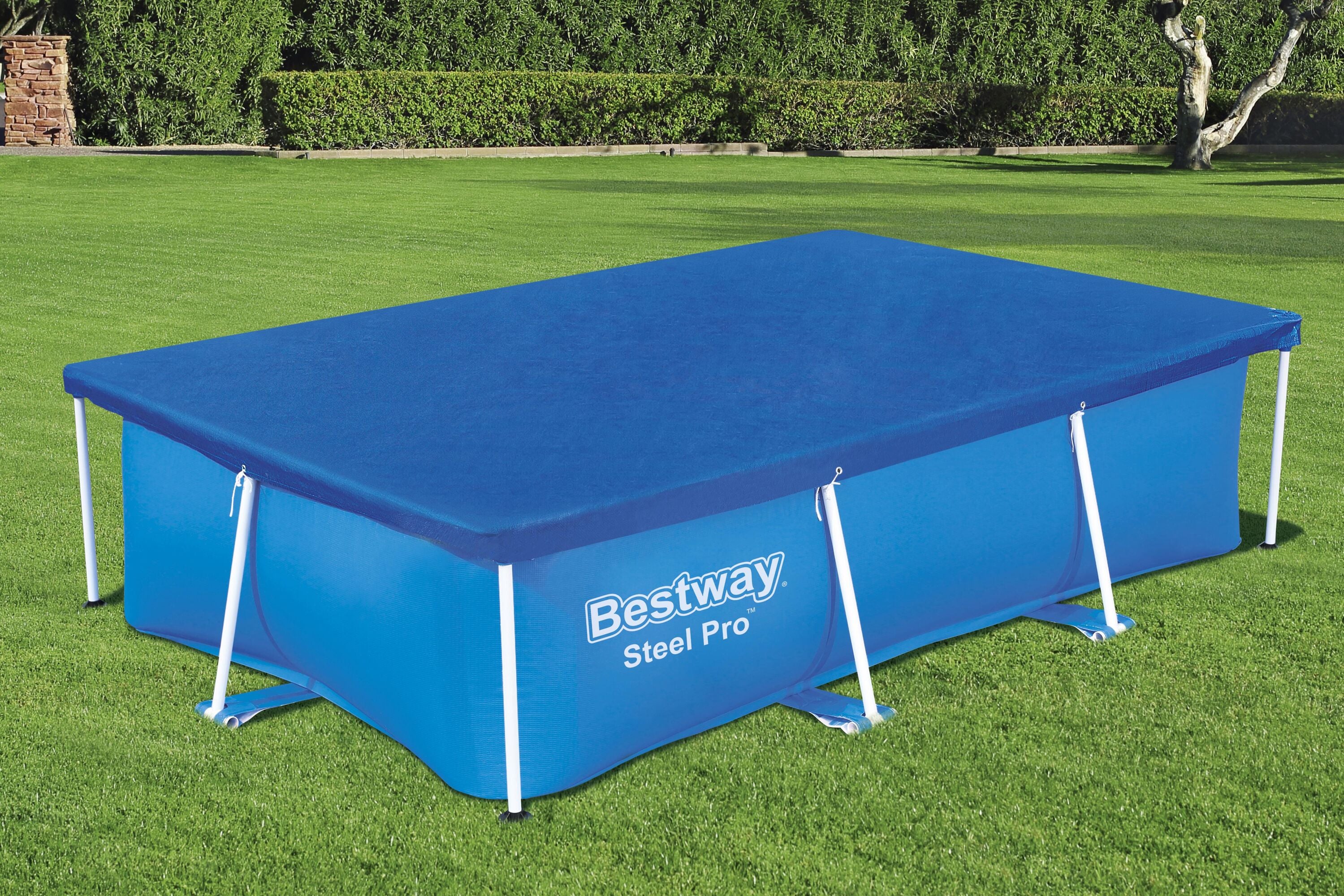 Bestway 2.59M X 1.70M Pool Cover (Contents:one pool cover, Fits 2.59m x 1.70m x 61cm (8'6" x 67" x 24") Steel Pro Pools)