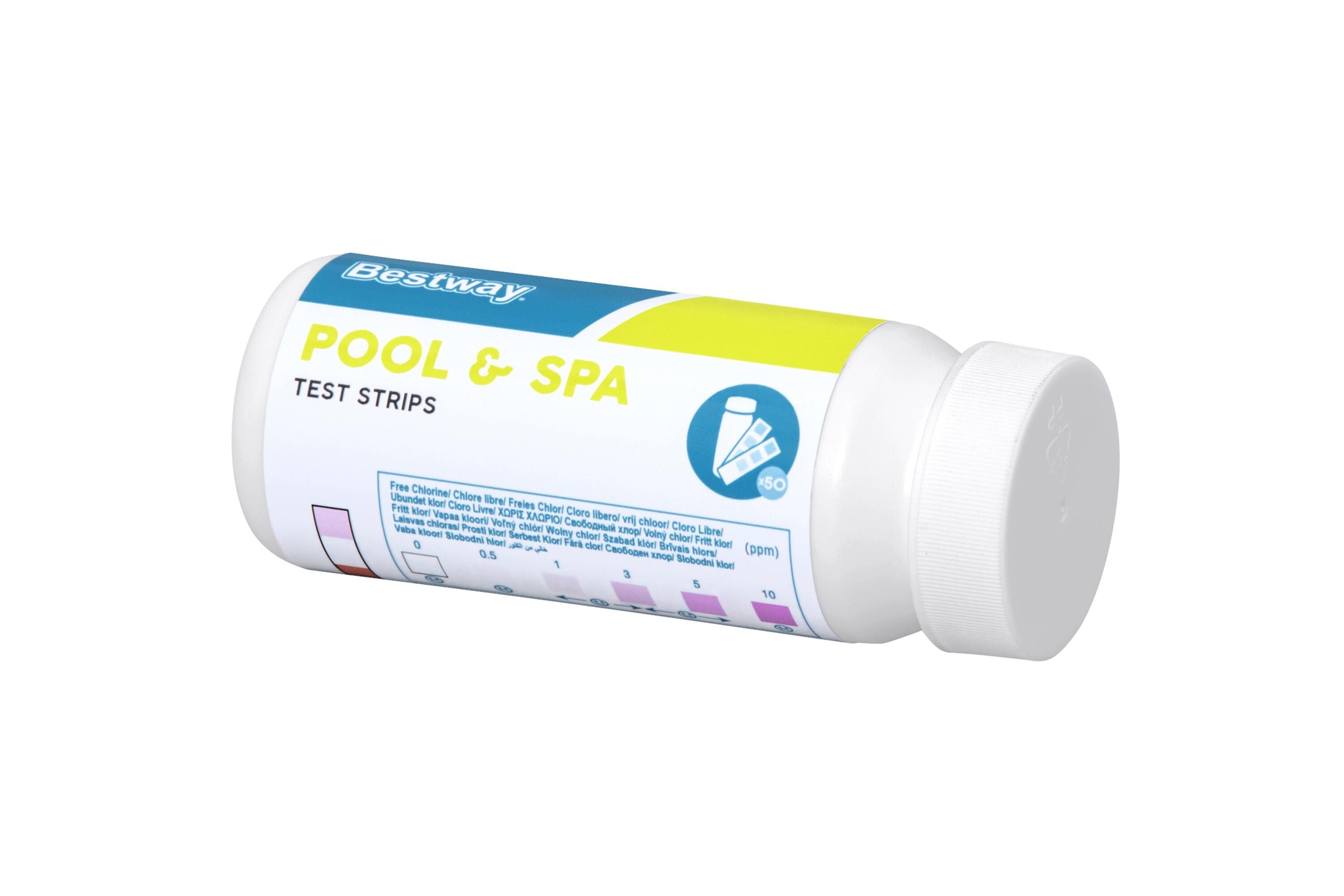 Bestway Pool & Spa Test Strips (Contents:one set test strip, Free Chlorine: 0 to 10 ppm?PH: 6.2 to 8.4?Total Alkalinity: 0 to 240 ppm,)