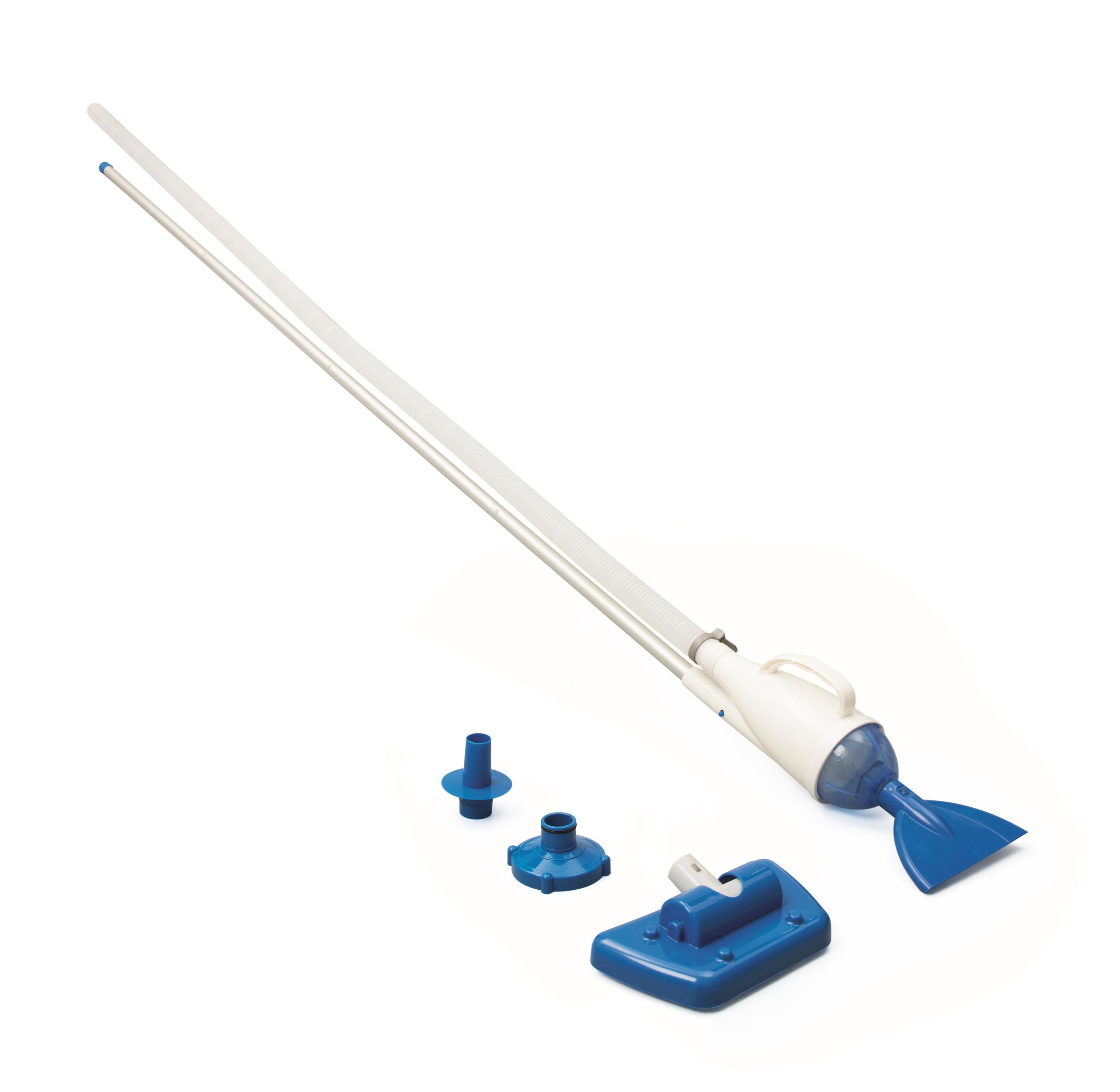 Bestway Aquacrawl Pool Vacuum (Contents:1 suction nozzle,1 skimmer head,4 aluminium pipes,6-metre pipe,2 adaptors.apply to 15'and below pools,minimum flow requires 2,006L/h(530gal./h))