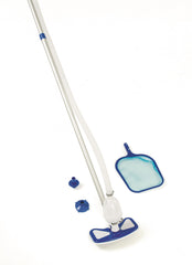 Bestway Aquaclean Pool Cleaning Kit (Contents:1 aluminum pole, 1 mesh netting, 1 skimmer, 1pc 7.5-metre hose, the minimum flow of pump adaptor is 2,006 L/h (530 gal./h), compatible with all pools)