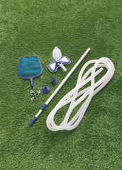 Bestway Aquaclean Pool Cleaning Kit (Contents:1 aluminum pole, 1 mesh netting, 1 skimmer, 1pc 7.5-metre hose, the minimum flow of pump adaptor is 2,006 L/h (530 gal./h), compatible with all pools)