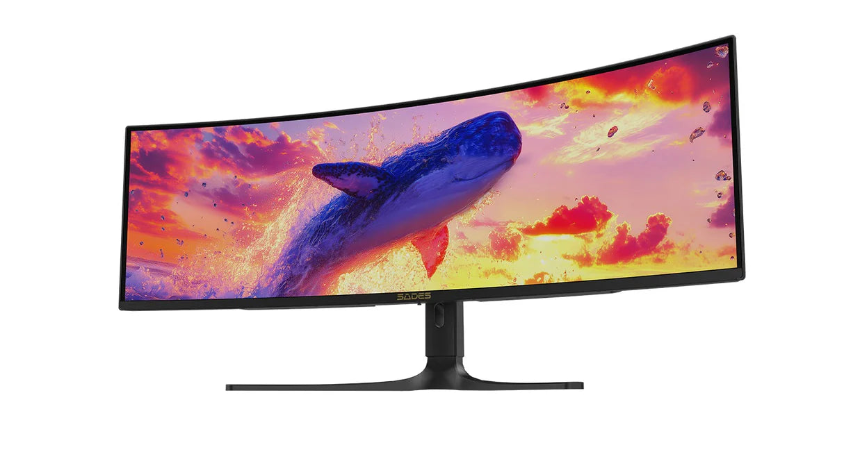 SADES SP-Whale SA-C01U49, 49" 5120×1440 Dual QHD OLED, 240Hz, 0.03ms, HDMI 2.1 Curved Gaming Monitor - Black