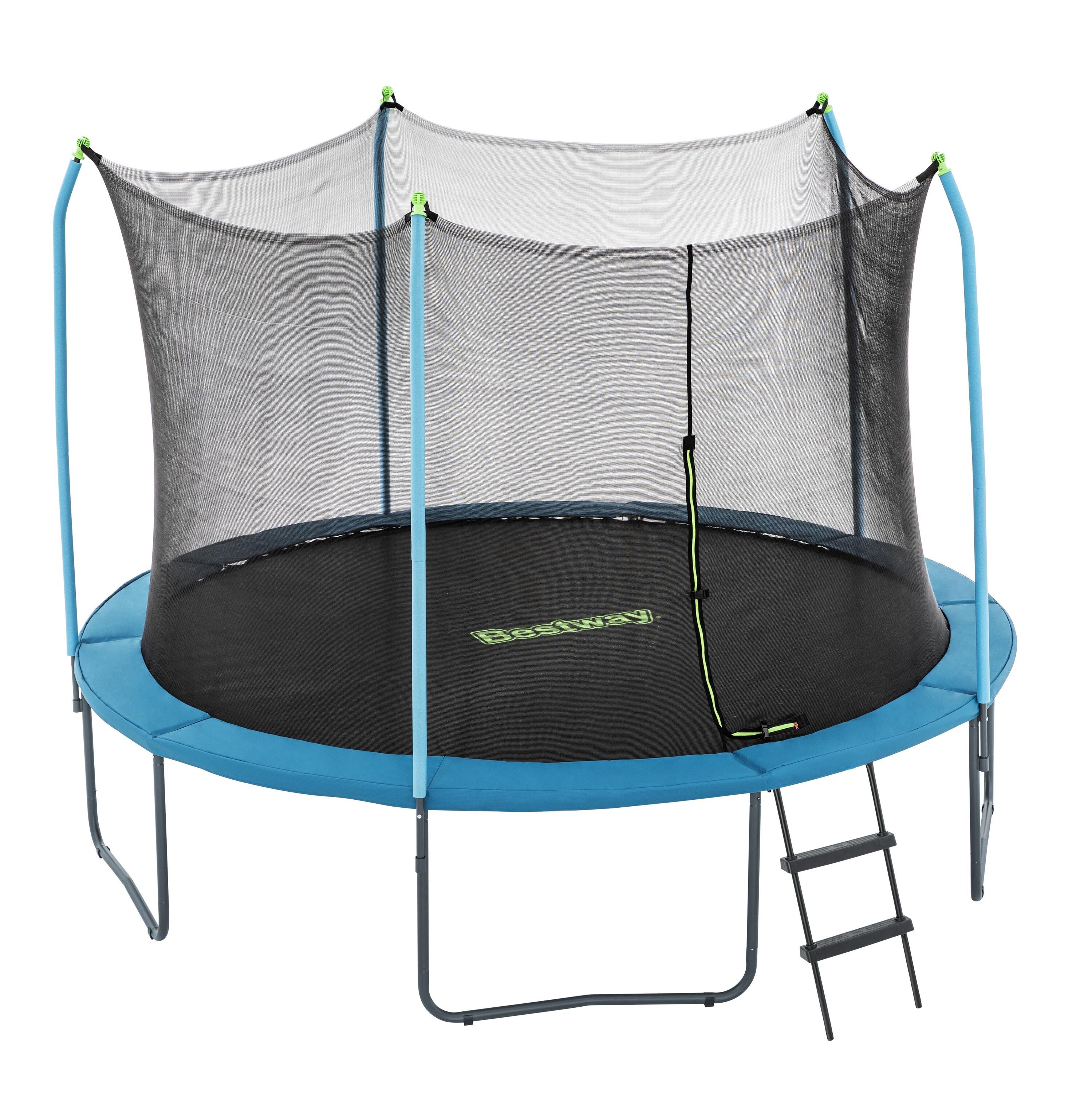 Bestway 3.66m x 2.78m Xtreme Air Trampoline (1 trampoline, 1 spring-loading tool, 5 anchors, 10 foot pads, 1 ladder) Age 6+
