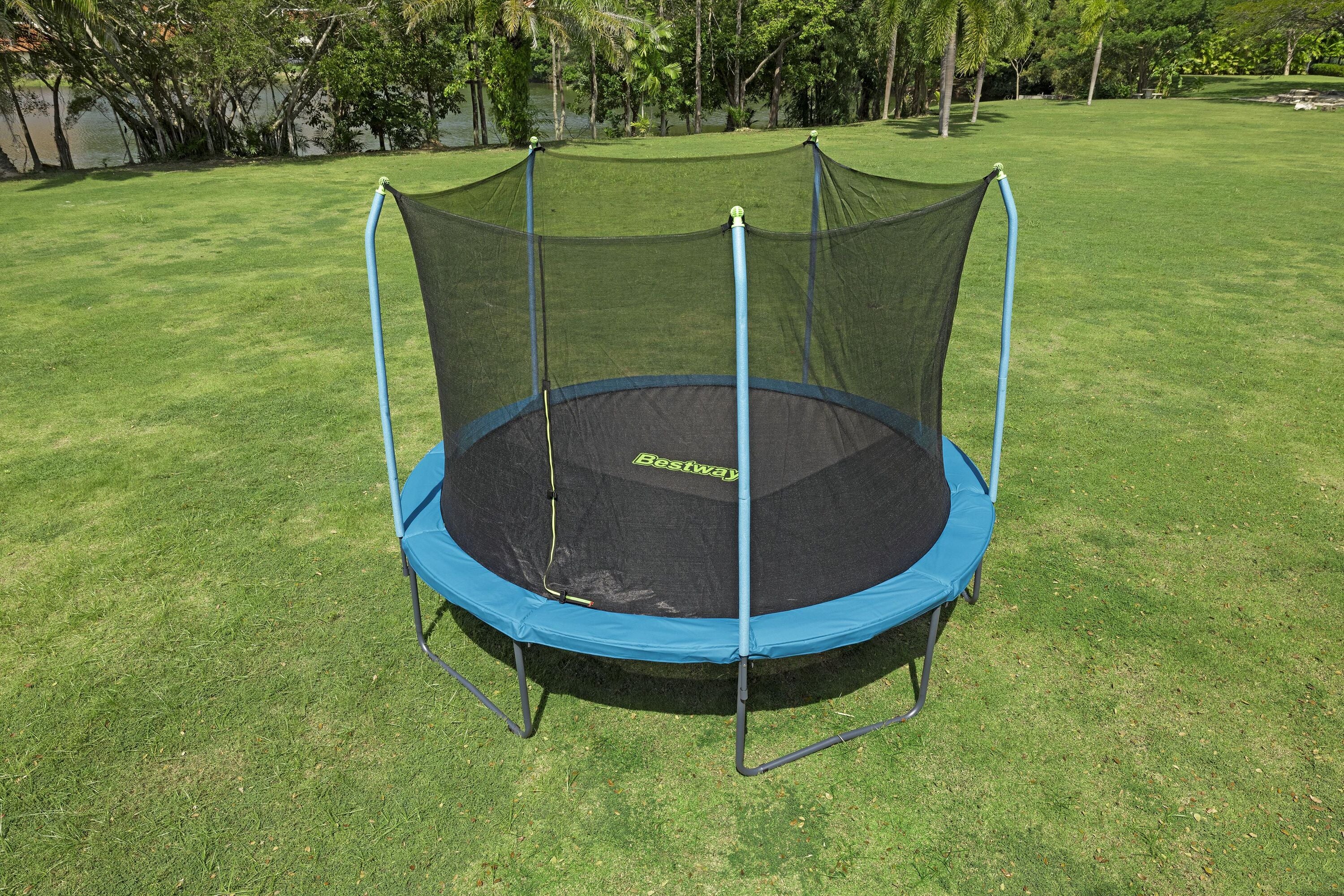 Bestway 3.66m x 2.78m Xtreme Air Trampoline (1 trampoline, 1 spring-loading tool, 5 anchors, 10 foot pads, 1 ladder) Age 6+