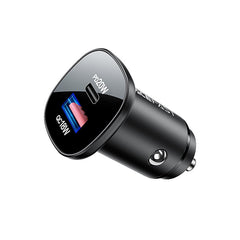 Acefast   B1 mini 38W(USB-C+USB-A) dual-port metal car charger black