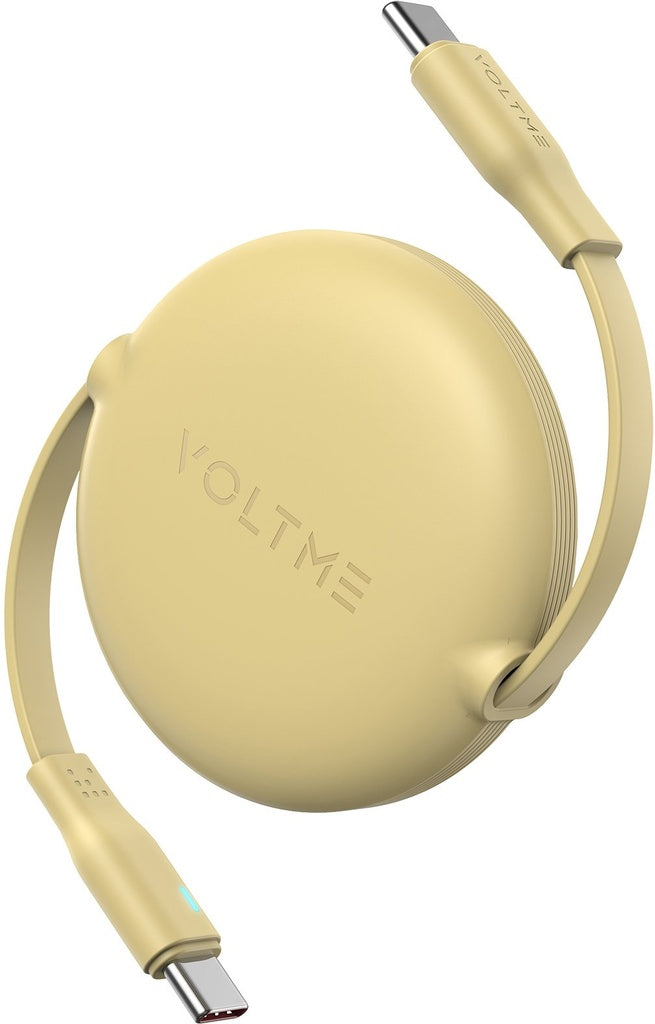VOLTME Powerlink YoYo Cable 3A 1.0M Retractable (Dual-Way Retractable Cable) Type C to Type C Sand