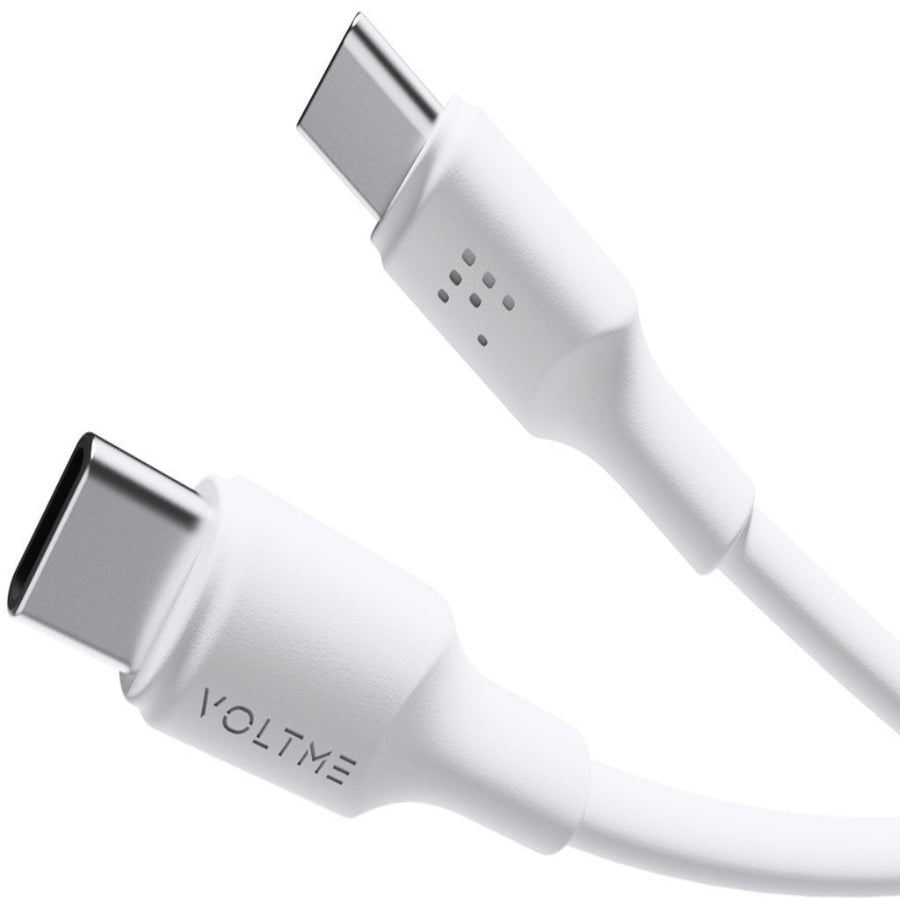 كابل فولتمي باورلينك من سلسلة EDC، من النوع C إلى النوع C، بطول 3 أمتار، 3 أمبير، 60 واط، أبيض اللون