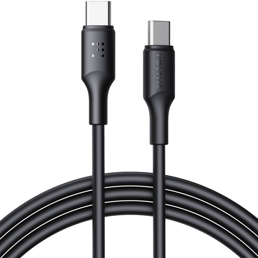 كابل فولتمي باورلينك من سلسلة EDC، من النوع C إلى النوع C، بطول 2.0 متر، 5 أمبير، 100 واط، أسود اللون