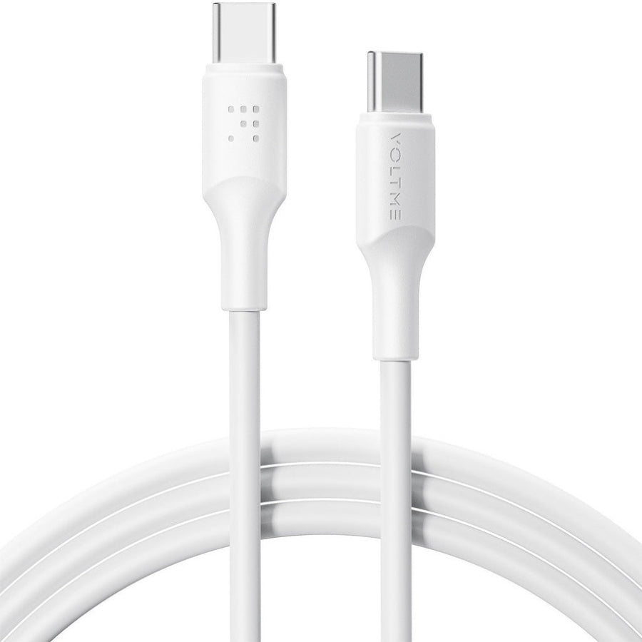 كابل فولتمي باورلينك من سلسلة EDC، من النوع C إلى النوع C، بطول 2.0 متر، 5 أمبير، 100 واط، أبيض اللون