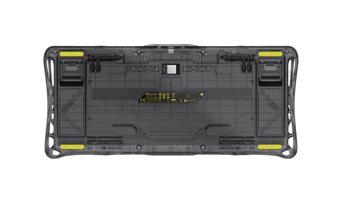 GravaStar Mercury K1 Lite 75% Wireless Mechanical Gaming Keyboard,Transparent Black