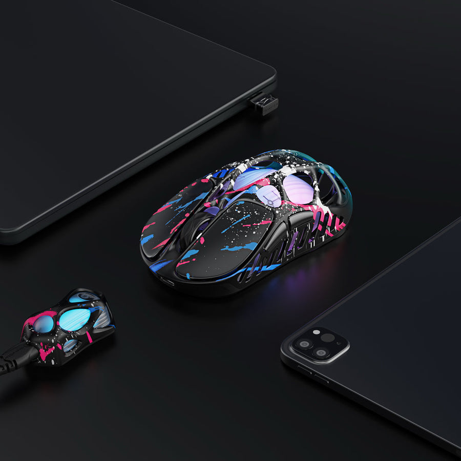 GravaStar Mercury X Pro Wireless Gaming Mouse with 8K Dongle Special Edition - Neon Graffiti