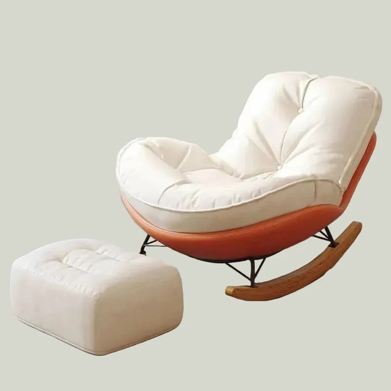 Black Bull Steel Recliner Rocking Chair with Ottoman