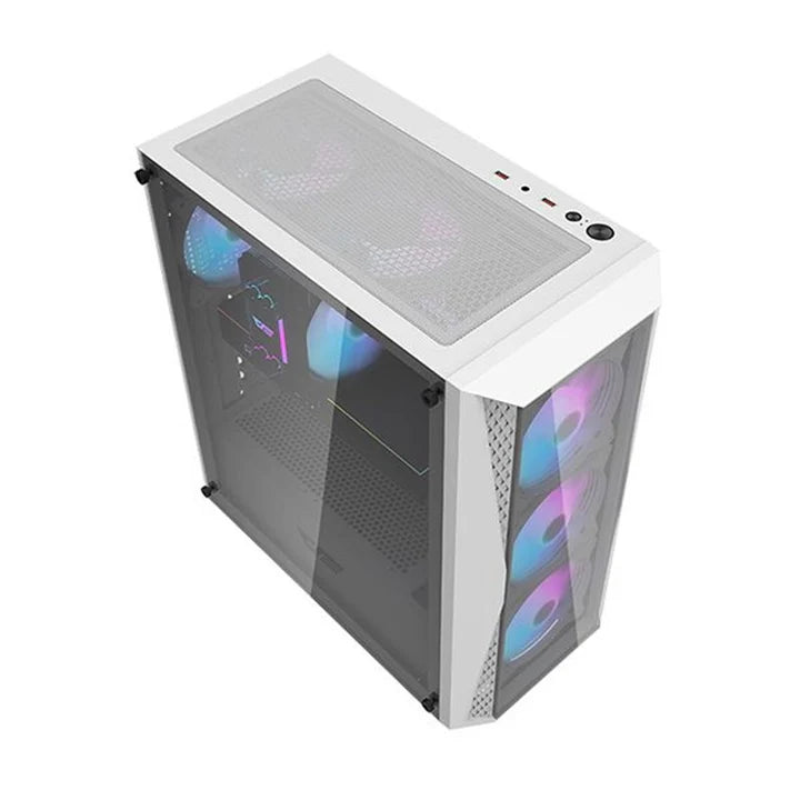 DarkFlash Aigo DK352 Plus ATX Mid Tower PC Gaming Case - White