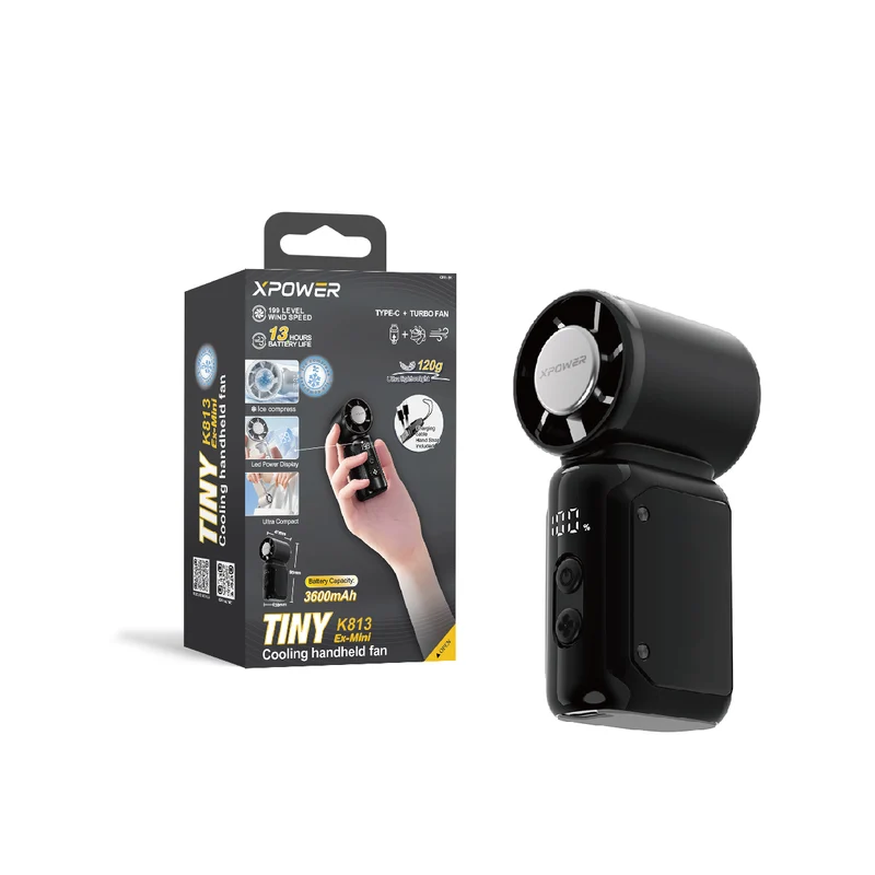 XPower MINI K813 Tiny Ex-Mini Cooling Handheld Fan - Black