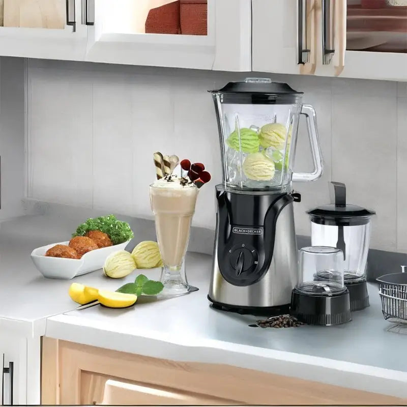 Black & Decker Glass Blender  with Grinder- Mincer-Chopper 1.5L 600W