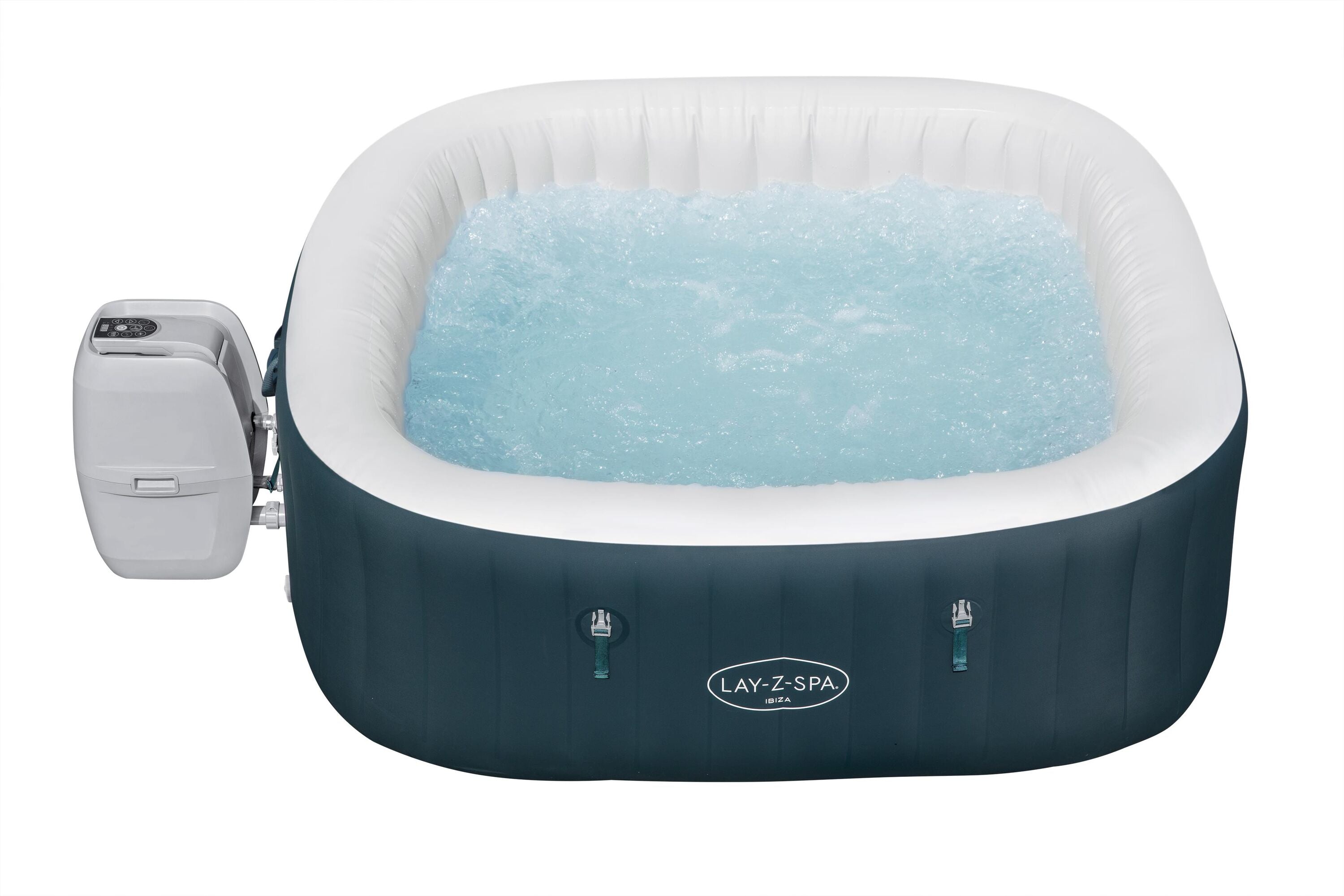Bestway 1.80M X 1.80M X 66CM Ibiza Airjet 6 Green (One durable liner, one heater(220-240V), one filter, ChemConnect, one inflatable cover, airjet system)