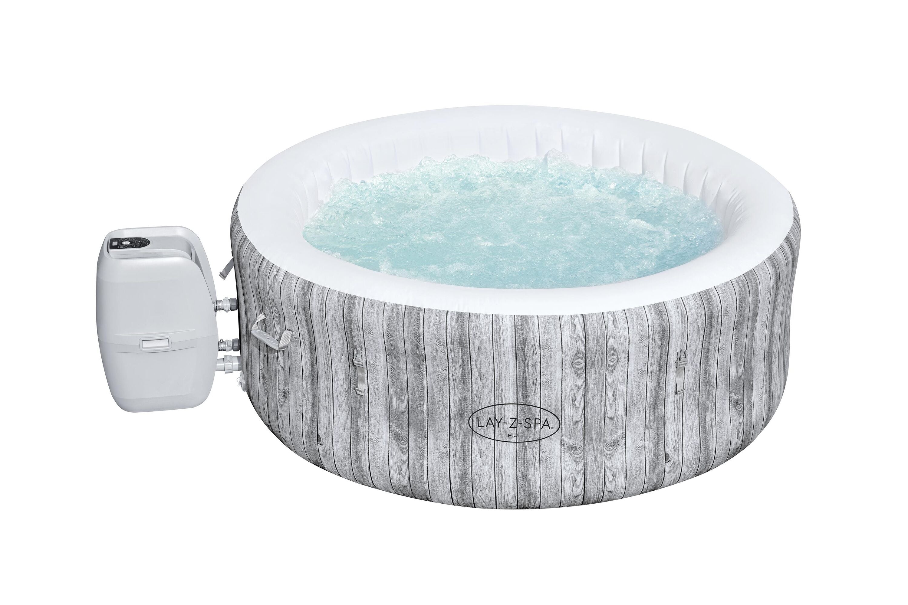 Bestway 1.80M X 66CM Fiji Airjet 4 White Wood (One durable liner, one heater(220-240V), one filter, ChemConnect, one inflatable cover, airjet system)