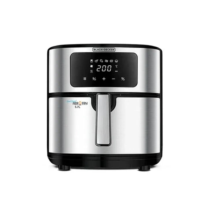 Black & Decker 6-in-1 Air Fryer, 5.7L, Digital Touch Control, Rapid Air Convection, 5.7L Basket, Adjustable Temp 80-200°C, Auto-Off, Cool-Touch Handle,...