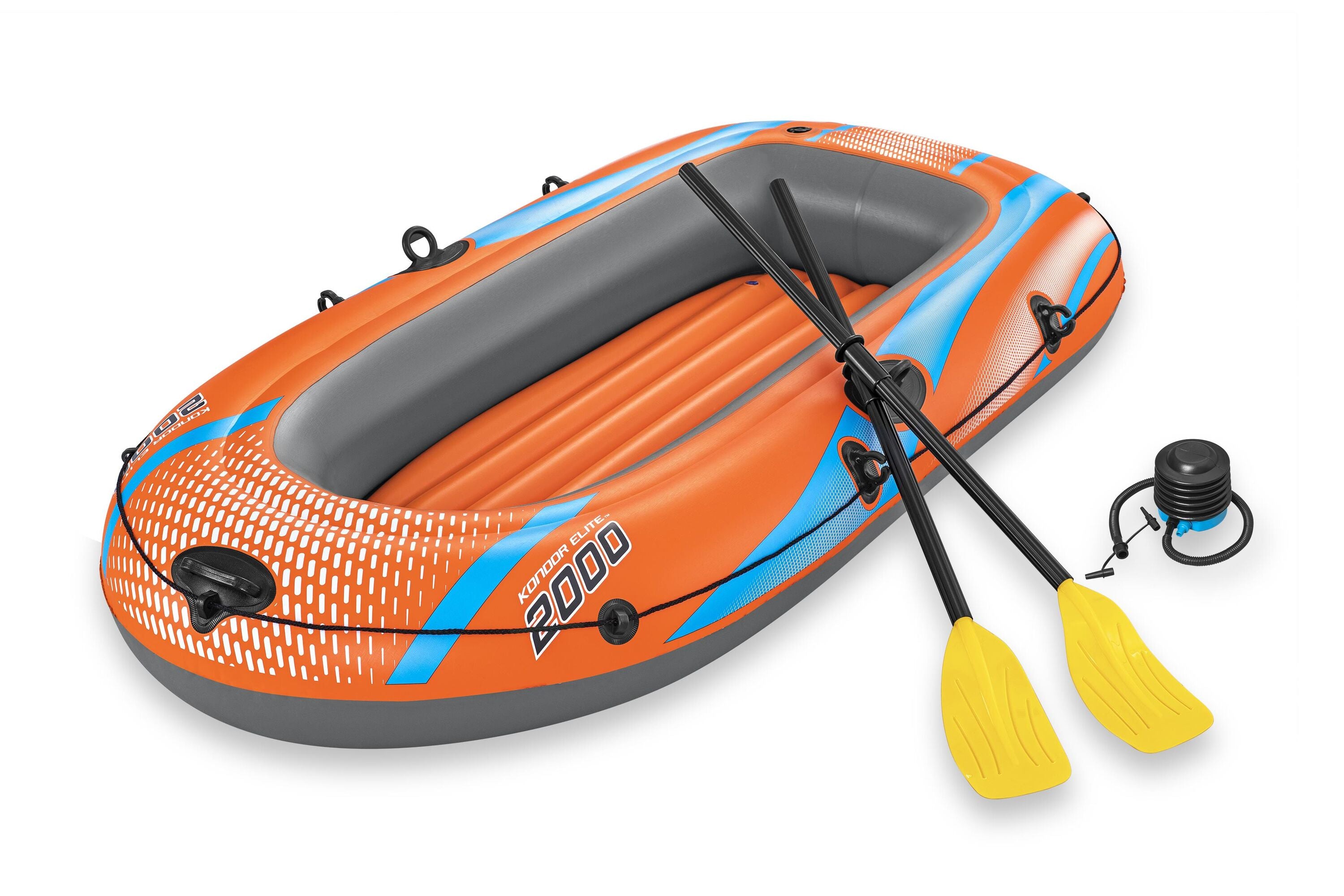 Bestway 1.96M X 106CM Kondor Elite 2000 Raft Set (1 boat,1 pair of oars,1 foot pump,repair patch)