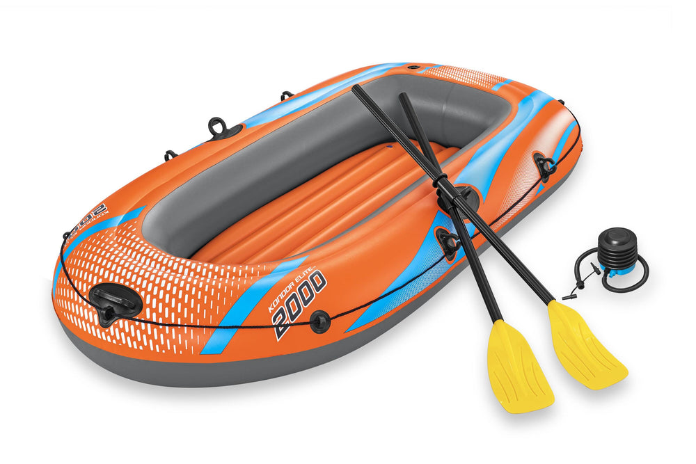 Bestway 1.96M X 106CM Kondor Elite 2000 Raft Set (1 boat,1 pair of oars,1 foot pump,repair patch)