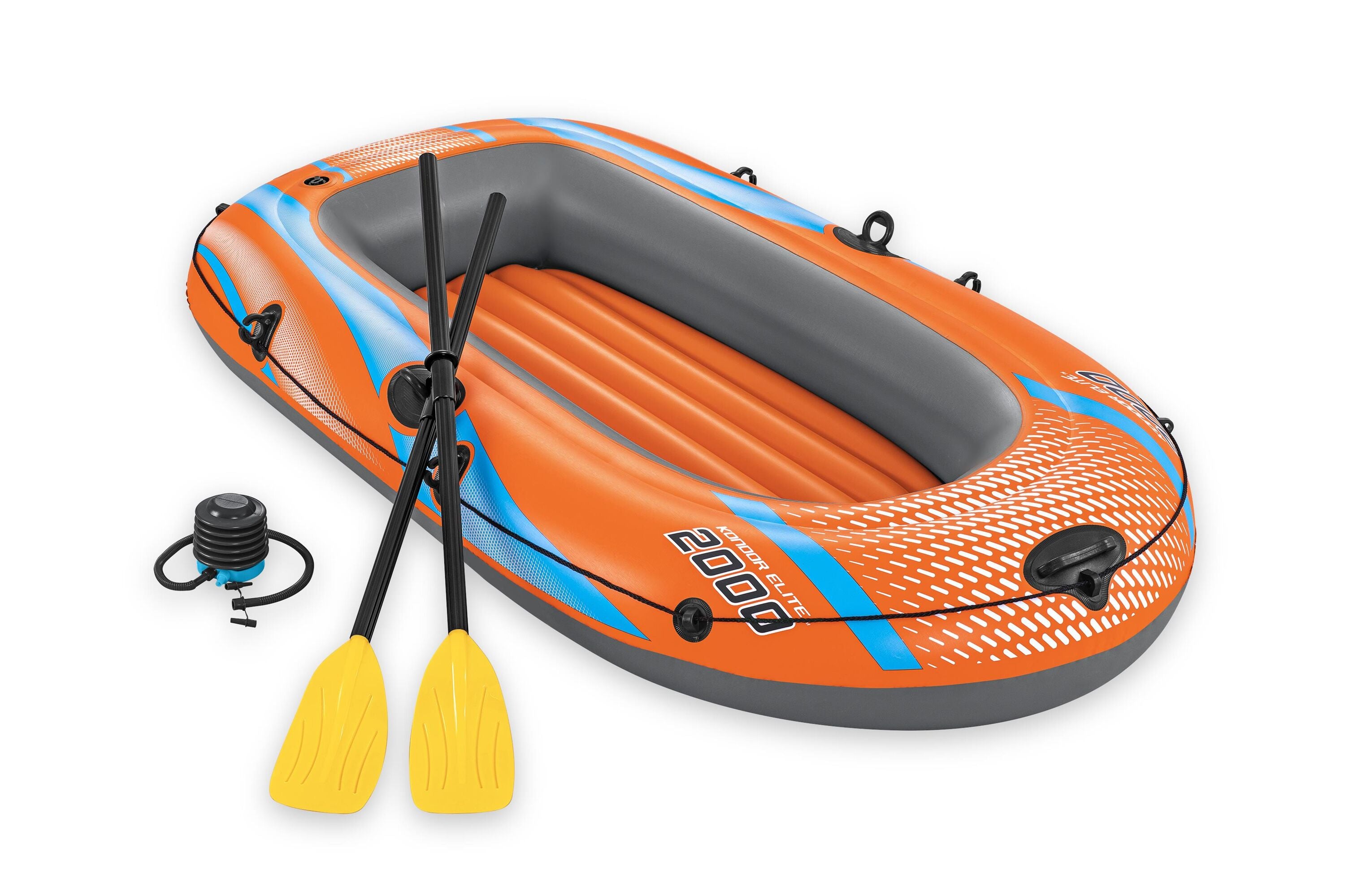 Bestway 1.96M X 106CM Kondor Elite 2000 Raft Set (1 boat,1 pair of oars,1 foot pump,repair patch)