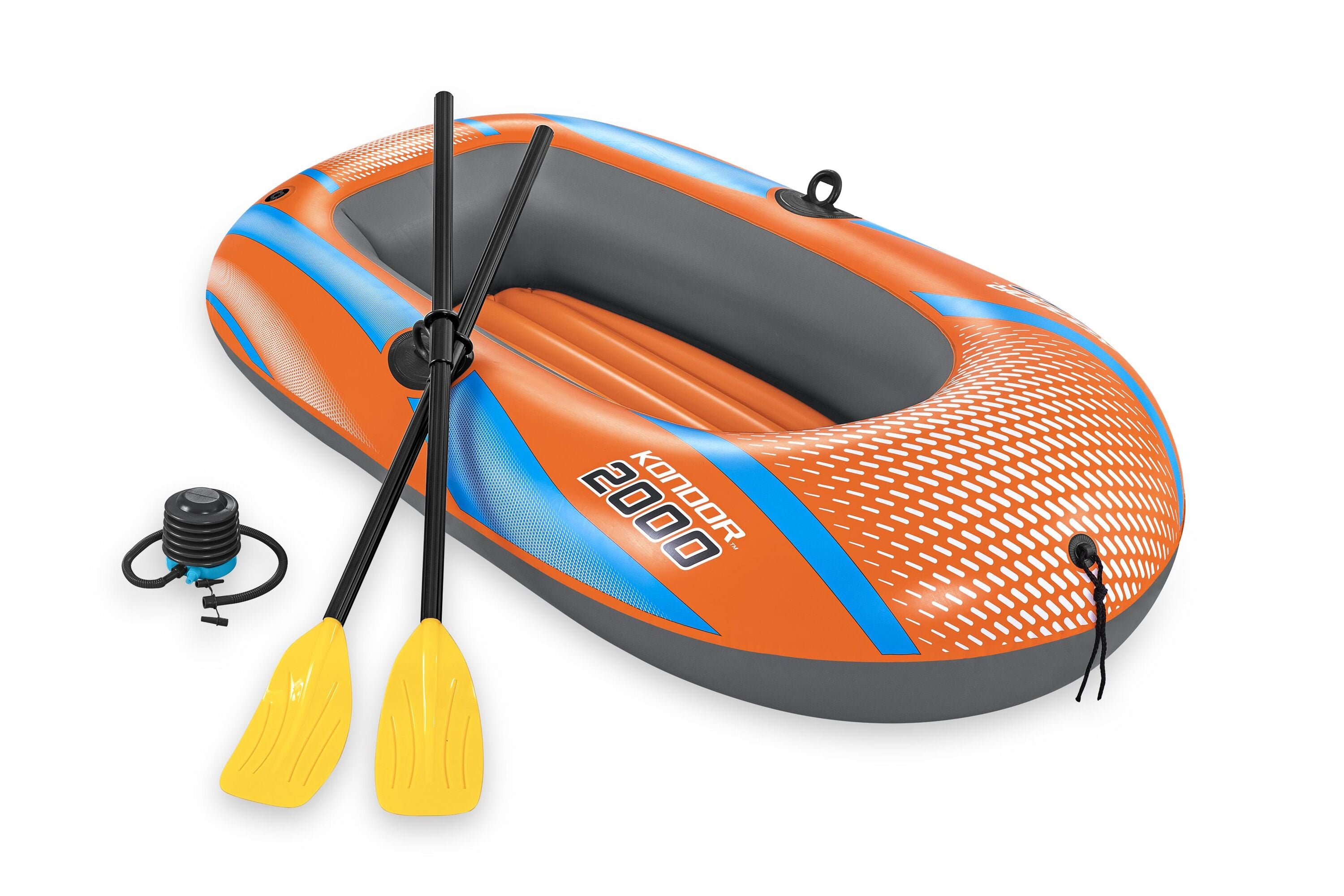 Bestway6'1" X 38"/1.85M X97CM Kondor 2000 Raft Set (Contents:1 boat,1 pair of oars,1 foot pump,repair patch)