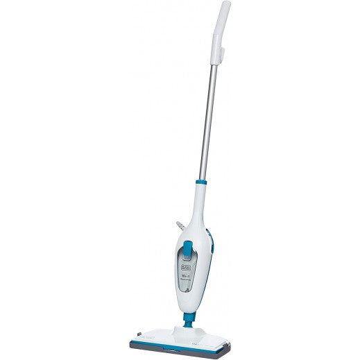 Black+Decker 1300W 10-in-1 Steam Mop, White/Blue - FSMH13E10-B5
