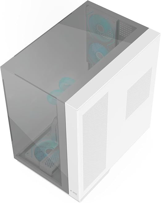 ACER V333 ATX PC Case, Full Tower Gaming Computer Case with Tempered Glass Panels, 8 Pre-Installed RGB Fans, Remote Control, SPCC Steel Frame, 3 USB Ports