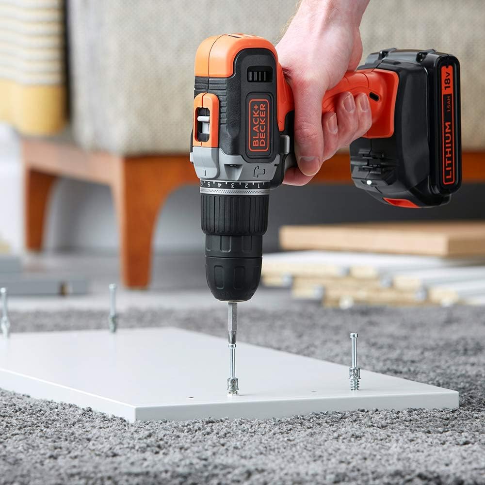 B+D Cordless Hammer Drill 18V + 2 Batteries + KitBox