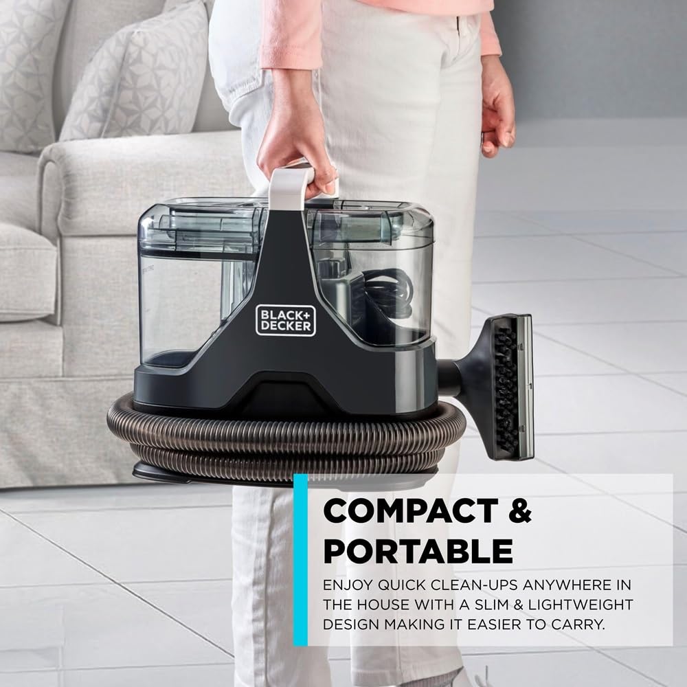 BLACK+DECKER 3-in-1 Multi-Surface Cleaner | 1300W Power & 12kPa Suction | Deep Clean Sofa, Upholstery & Spots | Dual Tank System | Built-in Steam with Auto Shut-Off