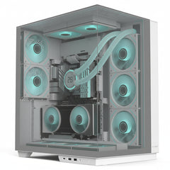 ACER V333 ATX PC Case, Full Tower Gaming Computer Case with Tempered Glass Panels, 8 Pre-Installed RGB Fans, Remote Control, SPCC Steel Frame, 3 USB Ports