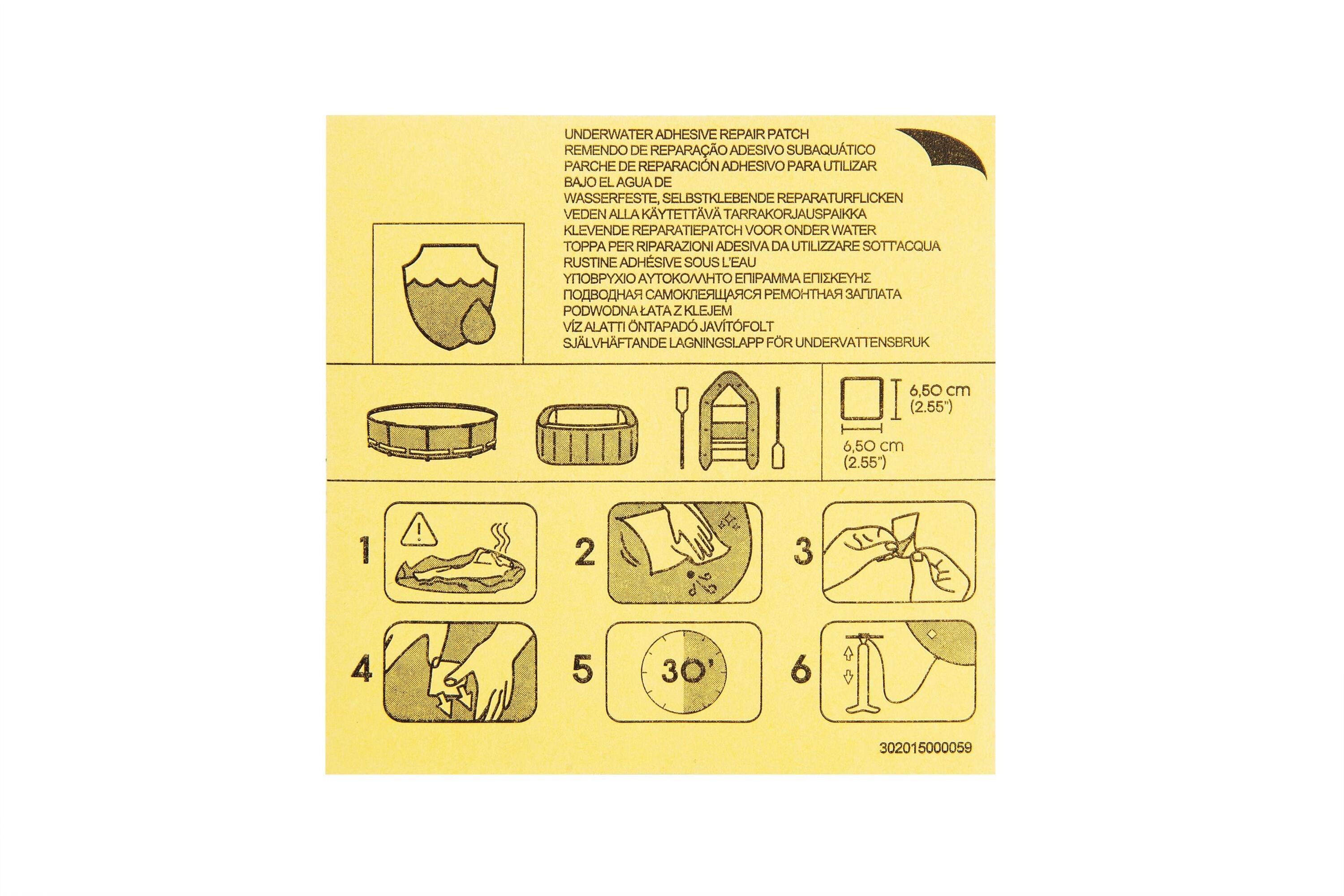 Bestway 6.5CM X 6.5CM Underwater Adhesive Repair Patch (Contents:Ten pcs of repair patch)