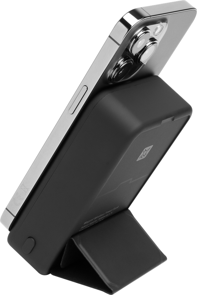 Xtrememac Magnetic Powerbank 10000 Mah Apple Magsafe Compatible - Usb-C/Usb-A Connectors With Holder - Black